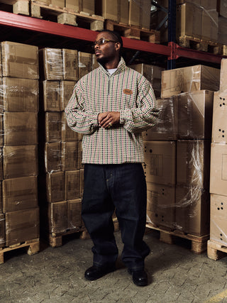 Everlast® DAPPER HALF ZIP Fleece 220 Off White Check