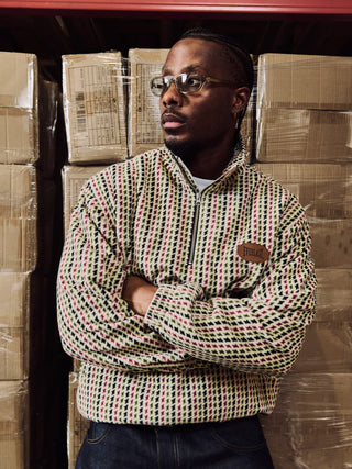 Everlast® DAPPER HALF ZIP Fleece 220 Off White Check