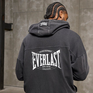 Everlast® Nordic EVERLAST WASHED OVERSIZED SWEAT CARDIGAN Hoodie Black