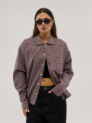 Everlast® Long Sleeve Checked Shirt Shirt Cowhide Check 19-1533TCX & 11-4300TCX