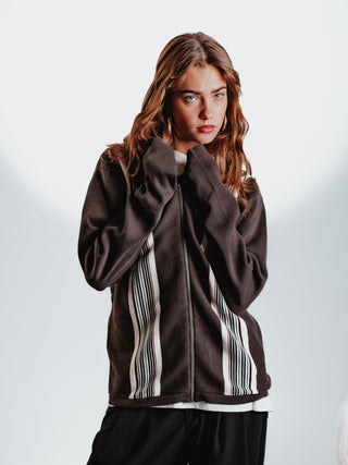 Everlast® Retro Stripe Zip Polo Knit Brown